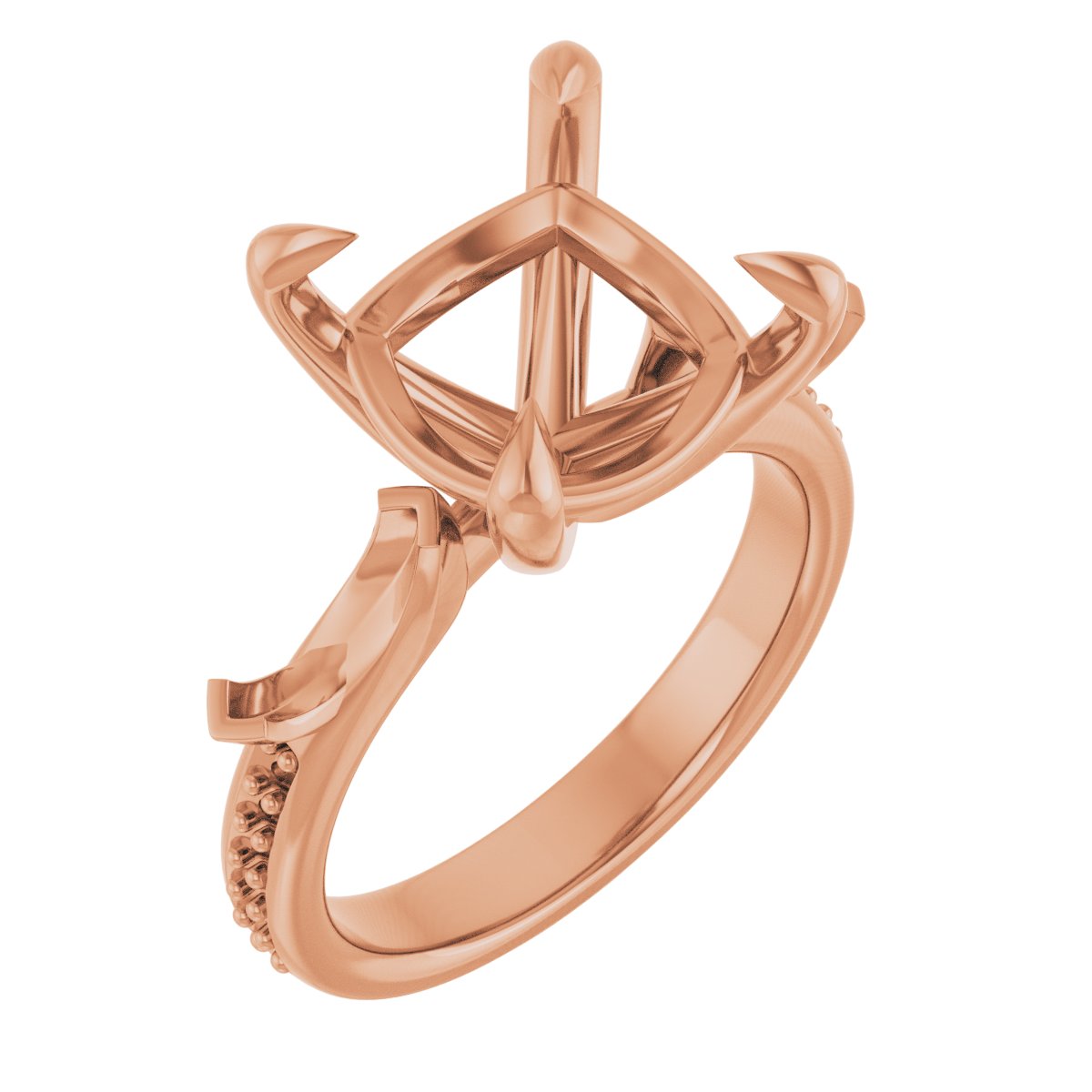 Claw-Prong Three-Stone Engagement Ring