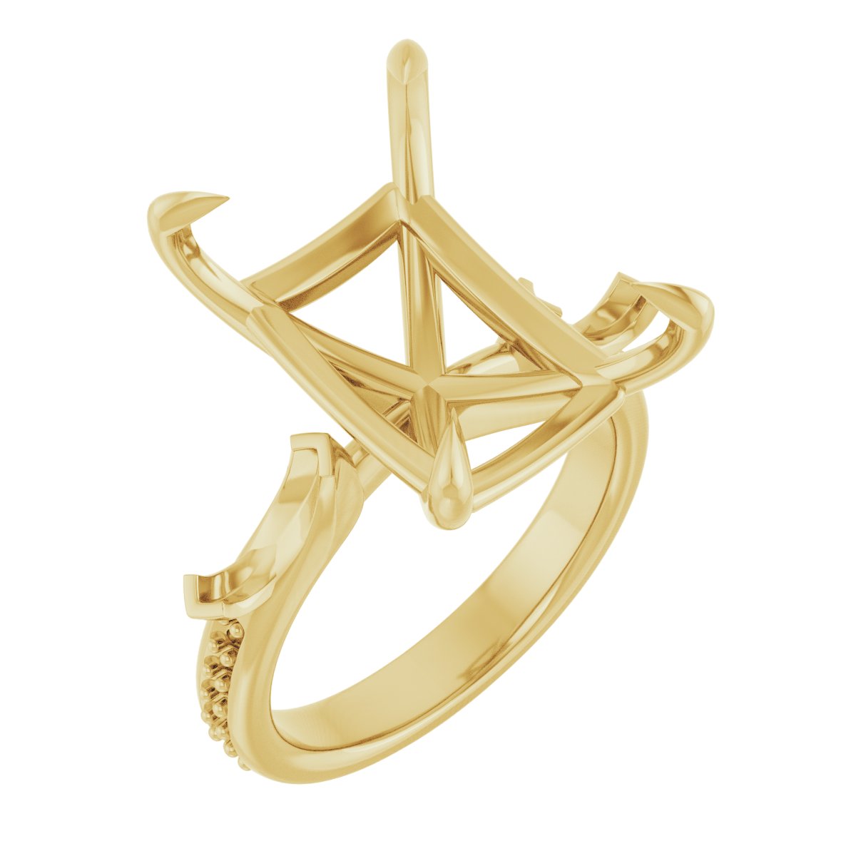 Claw-Prong Three-Stone Engagement Ring