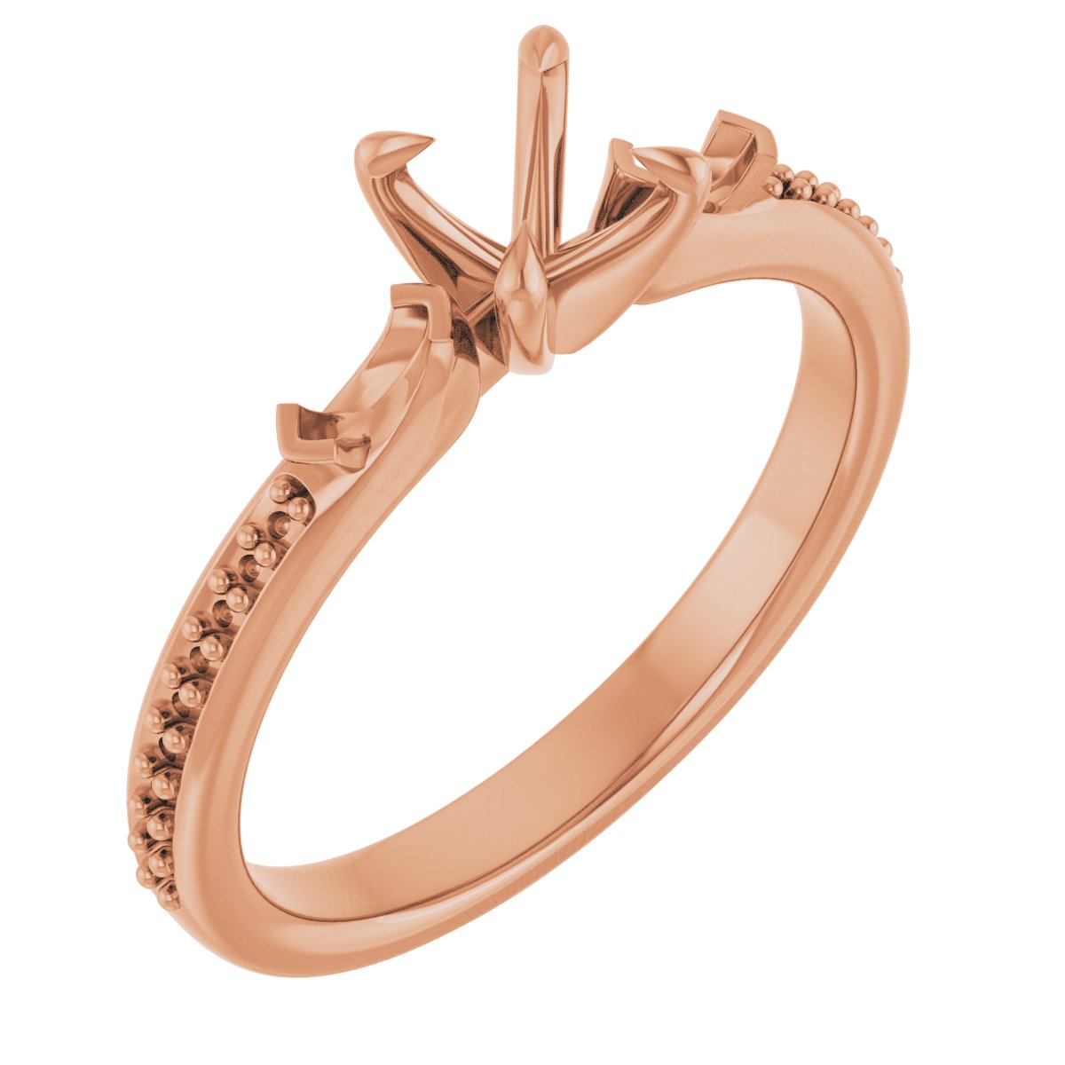 Claw-Prong Three-Stone Engagement Ring