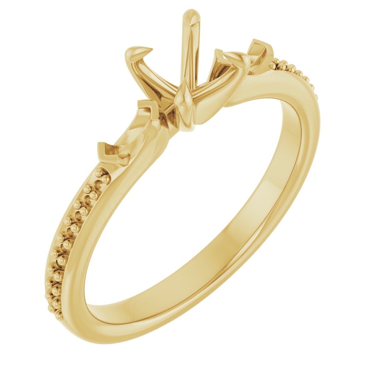 Claw-Prong Three-Stone Engagement Ring