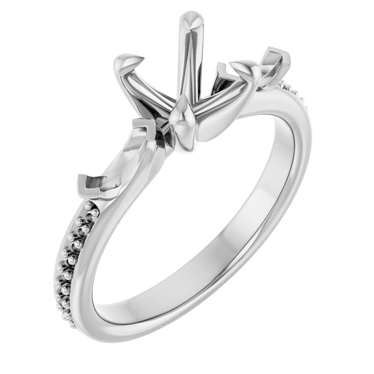 Claw-Prong Three-Stone Engagement Ring