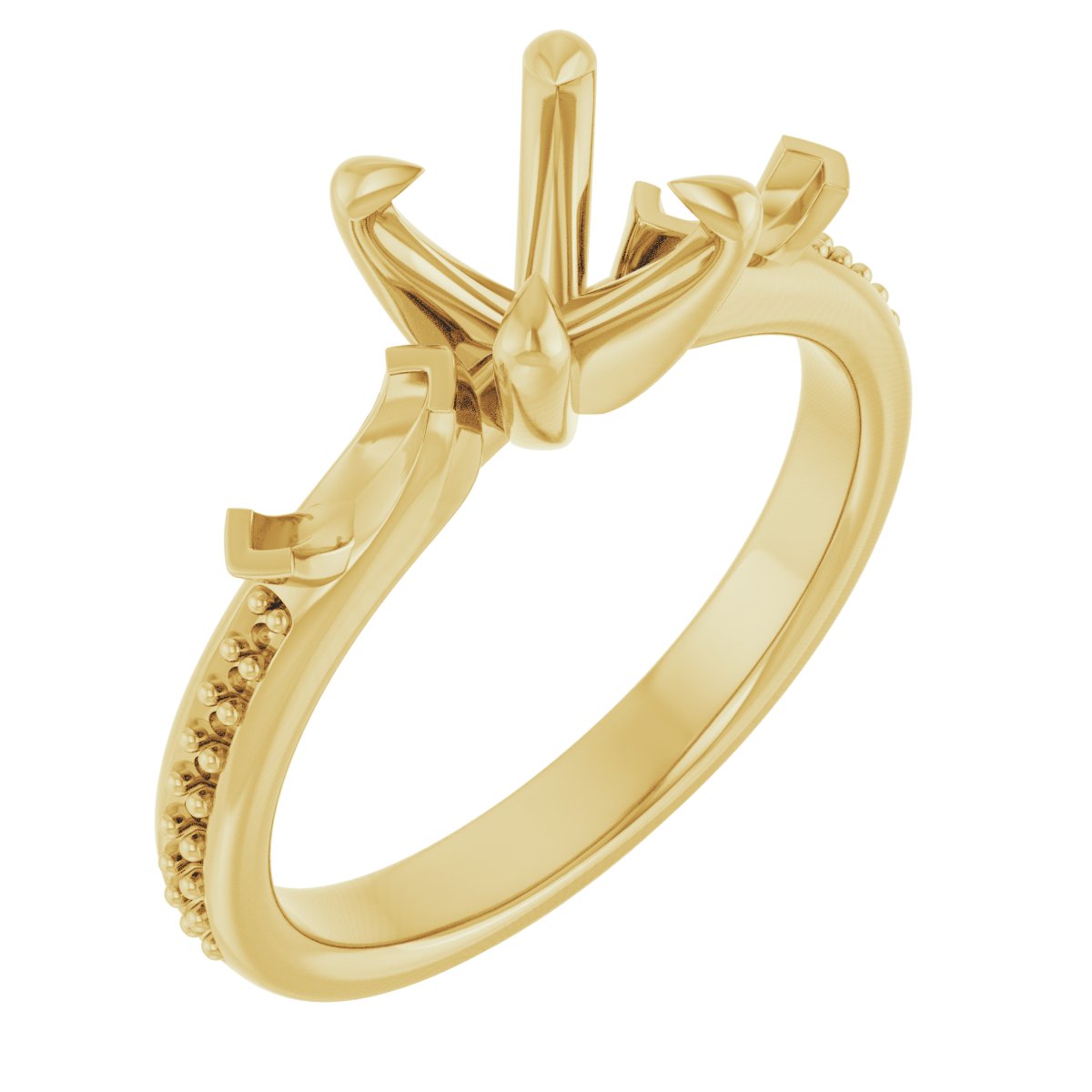 Claw-Prong Three-Stone Engagement Ring