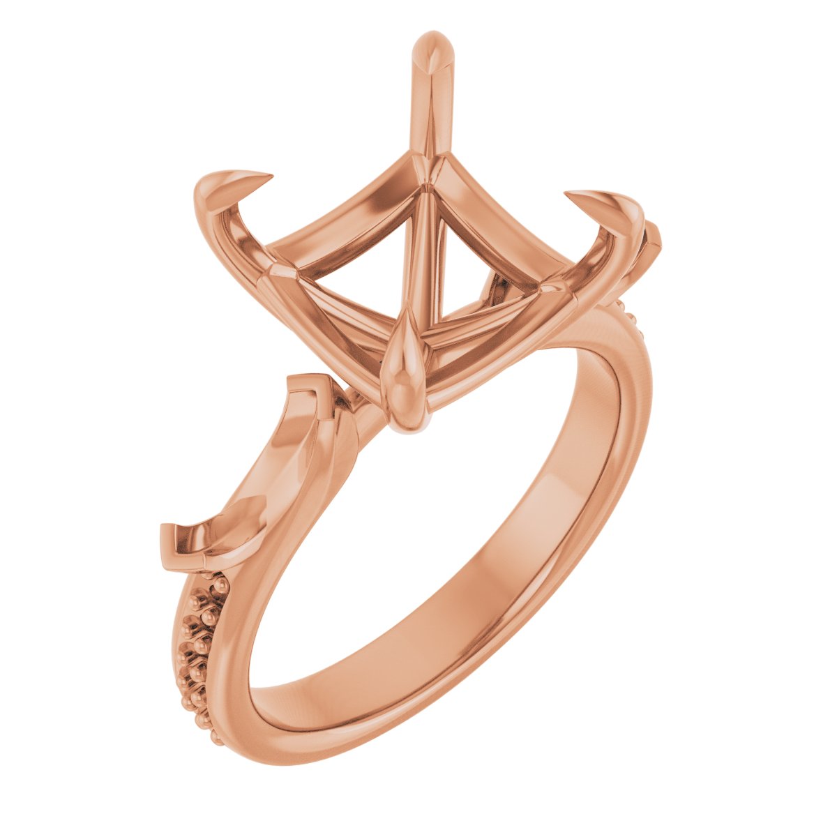 Claw-Prong Three-Stone Engagement Ring