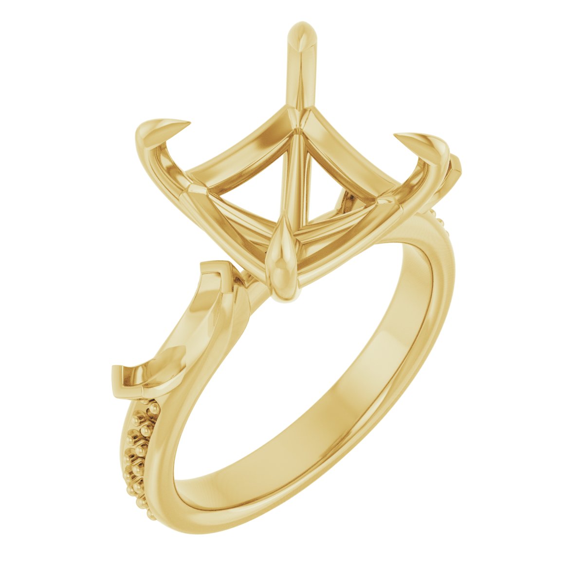 Claw-Prong Three-Stone Engagement Ring