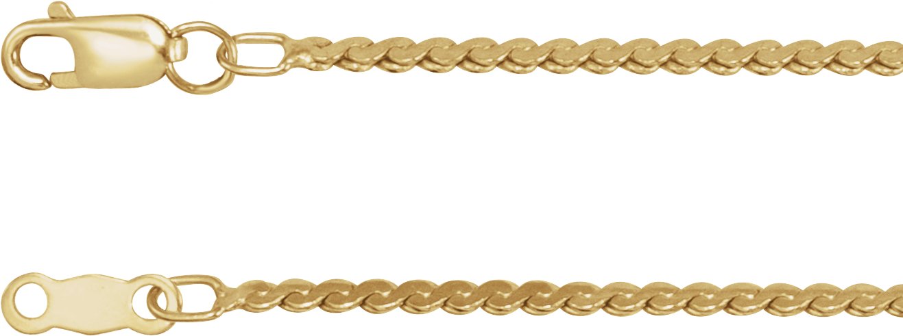 14K Yellow Gold Filled 1.7 mm Serpentine 20" Chain