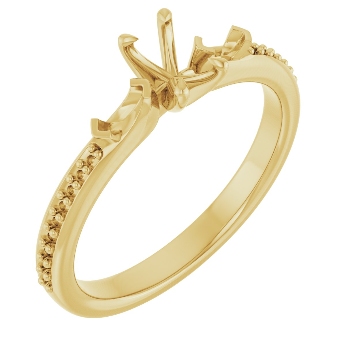 Claw-Prong Three-Stone Engagement Ring