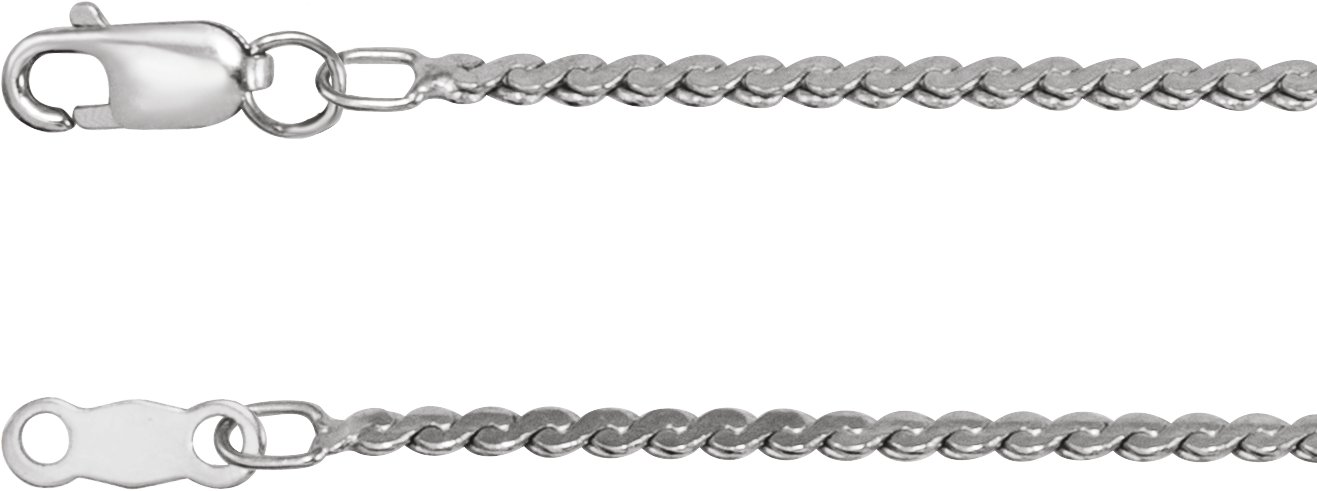 Sterling Silver 1.7 mm Serpentine 7 Chain