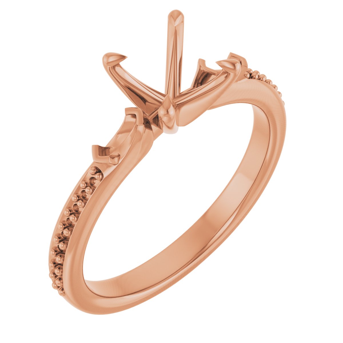 Claw-Prong Three-Stone Engagement Ring