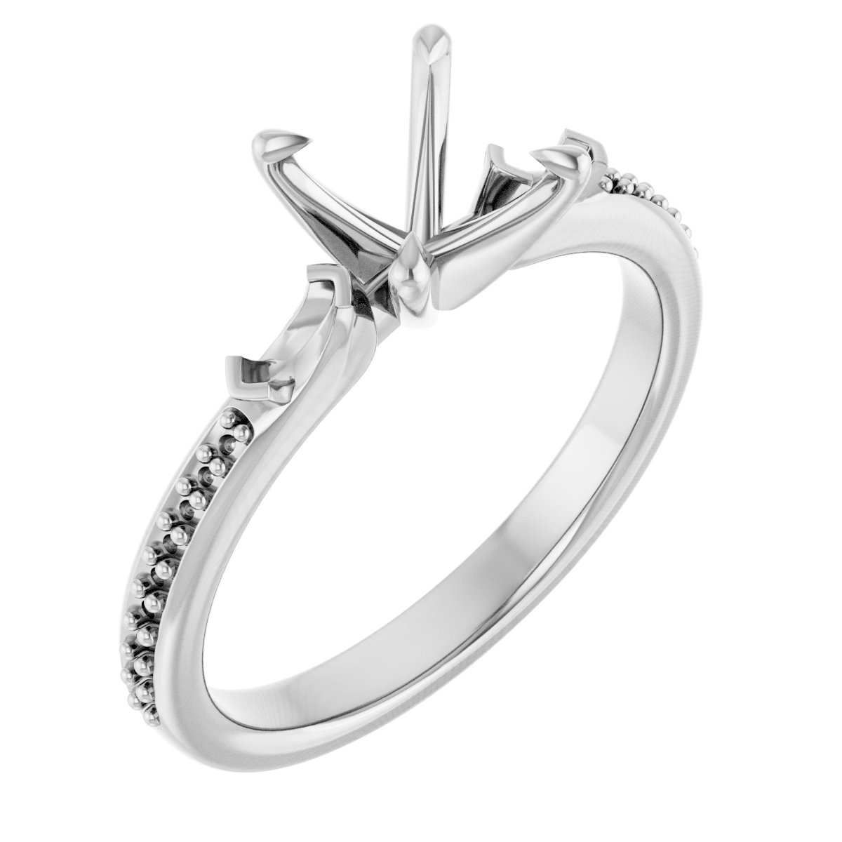 Claw-Prong Three-Stone Engagement Ring