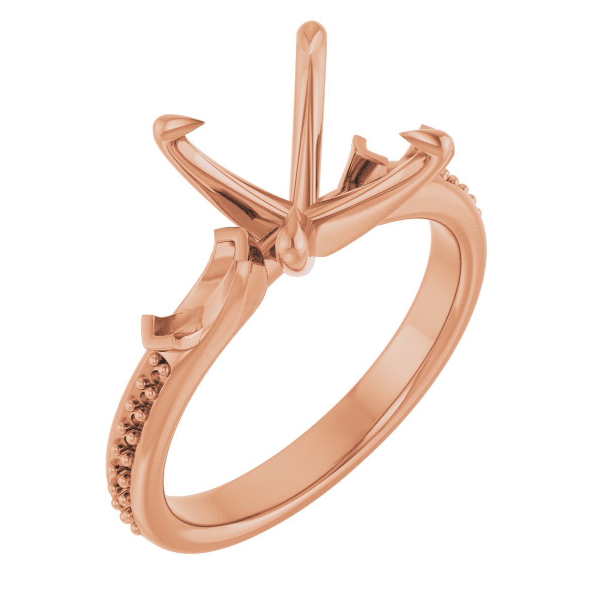 Claw-Prong Three-Stone Engagement Ring