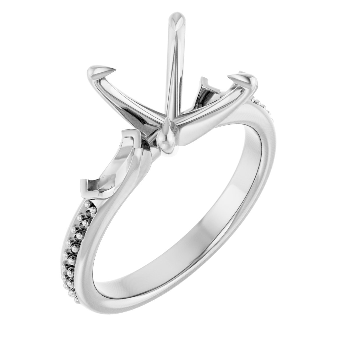 Claw-Prong Three-Stone Engagement Ring