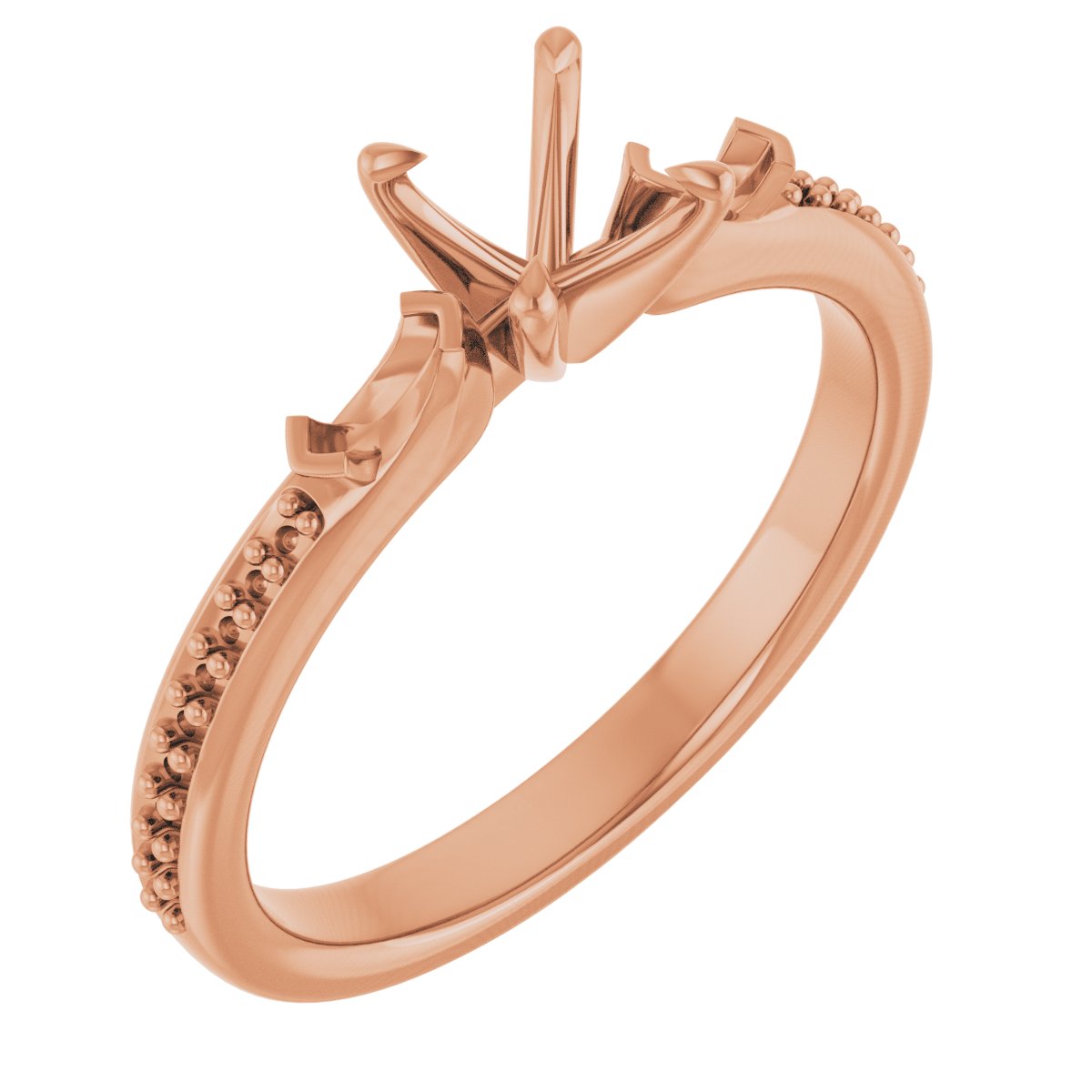 Claw-Prong Three-Stone Engagement Ring