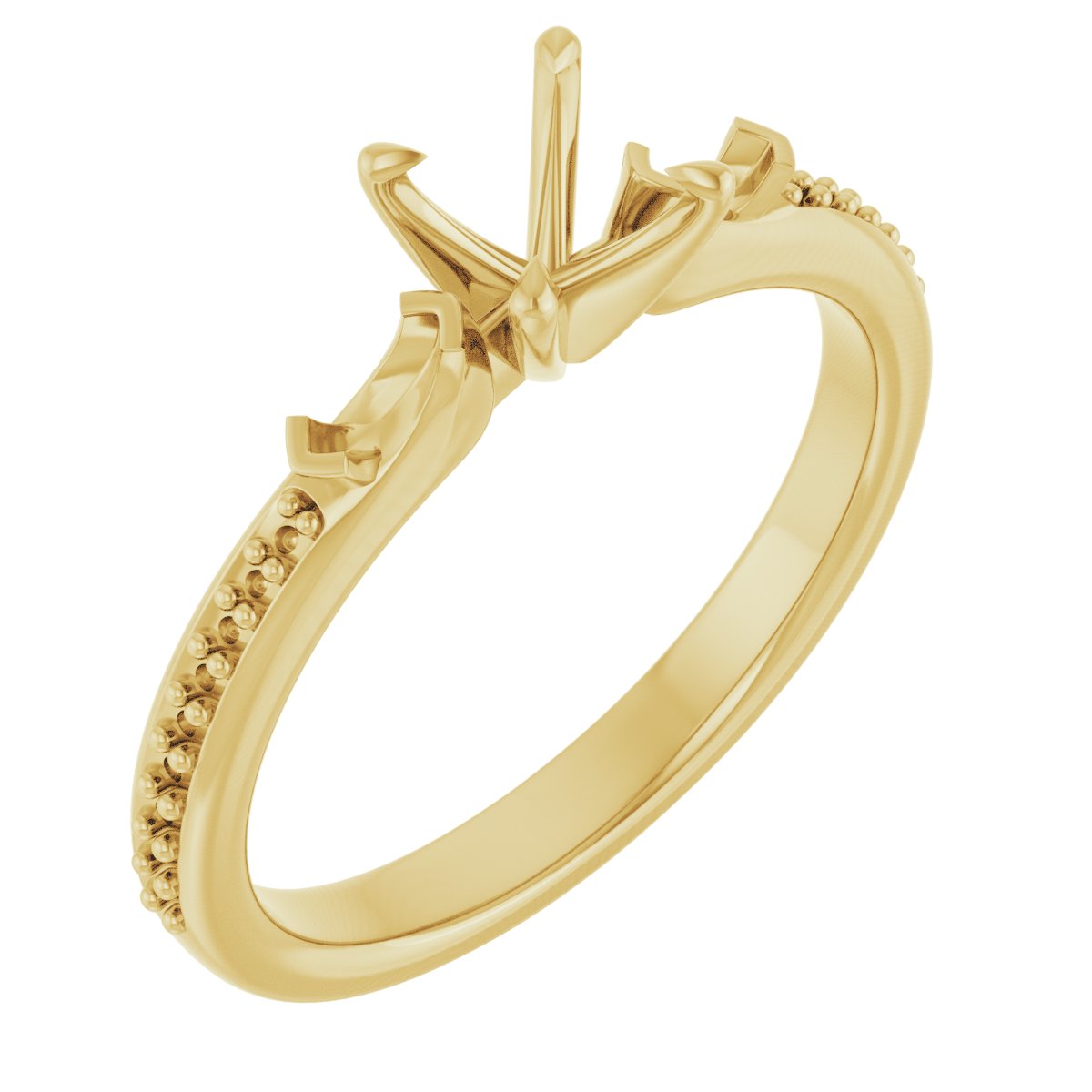 Claw-Prong Three-Stone Engagement Ring