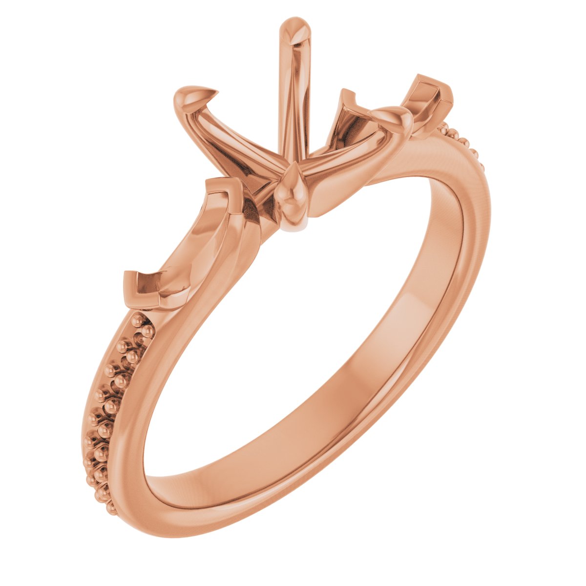 Claw-Prong Three-Stone Engagement Ring