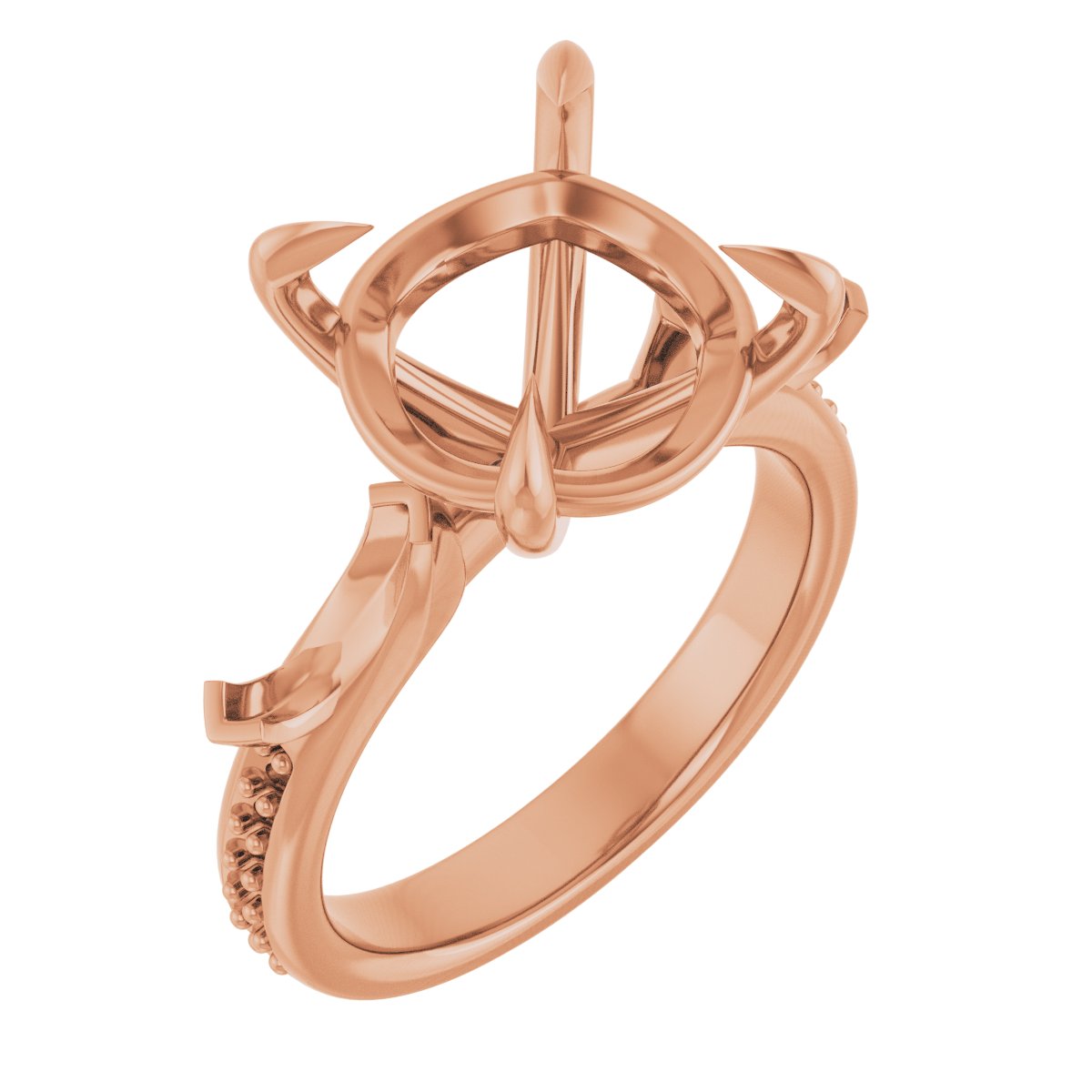Claw-Prong Three-Stone Engagement Ring