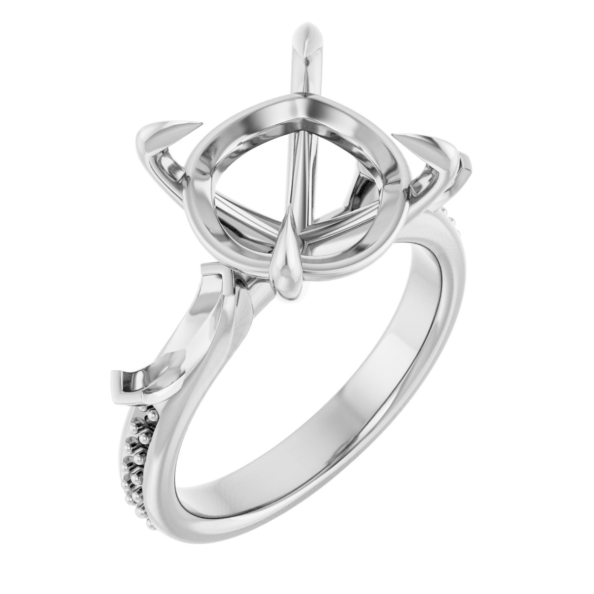 Claw-Prong Three-Stone Engagement Ring