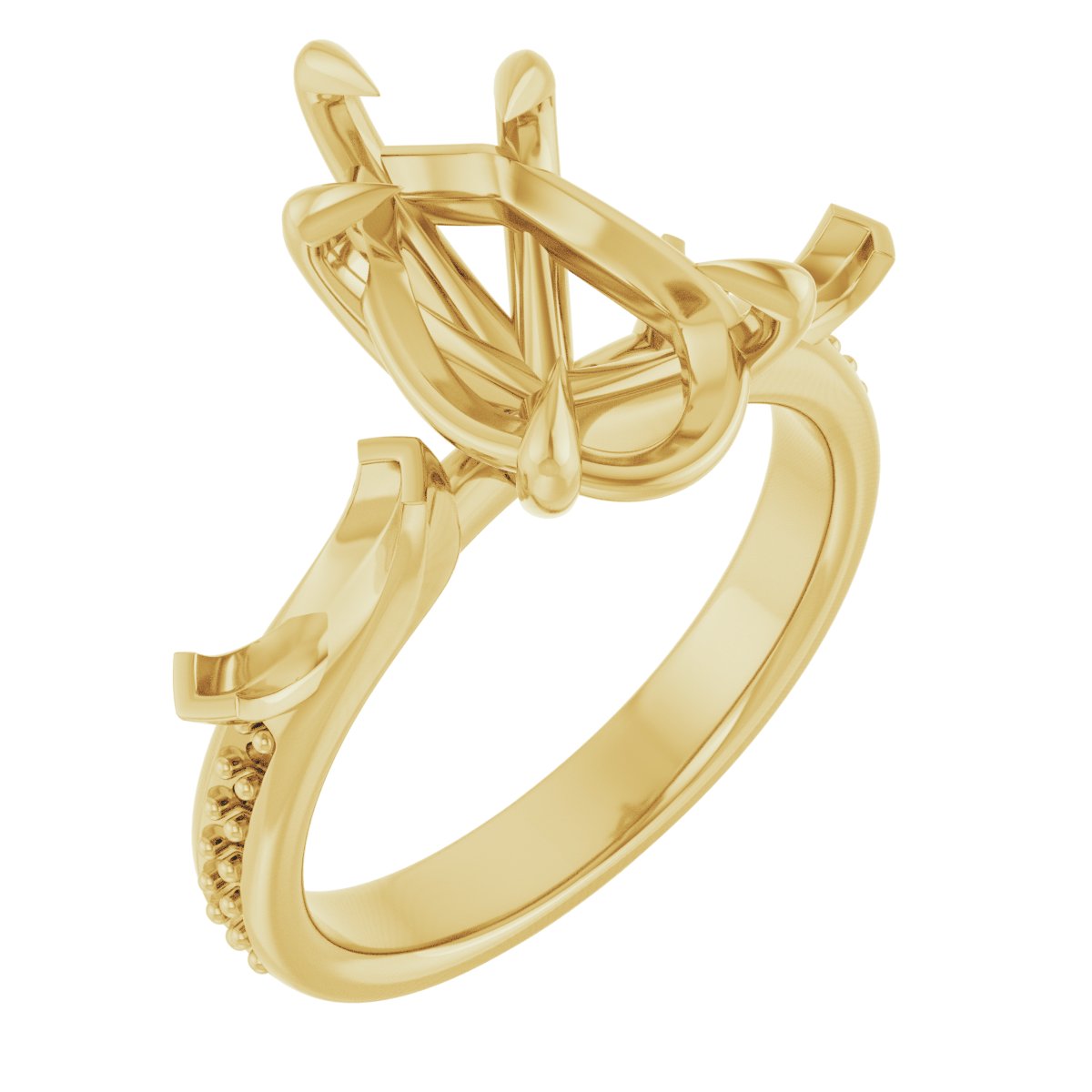 Claw-Prong Three-Stone Engagement Ring