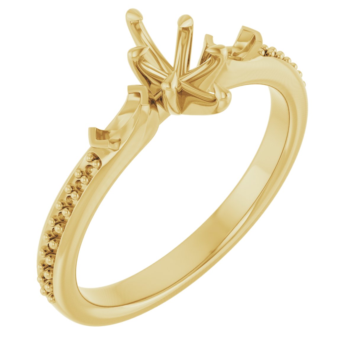 Claw-Prong Three-Stone Engagement Ring