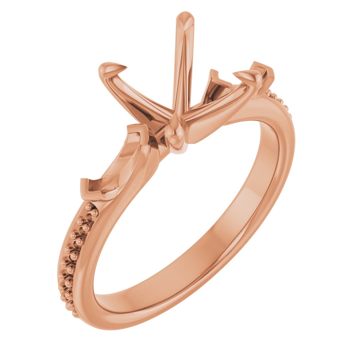 Claw-Prong Three-Stone Engagement Ring