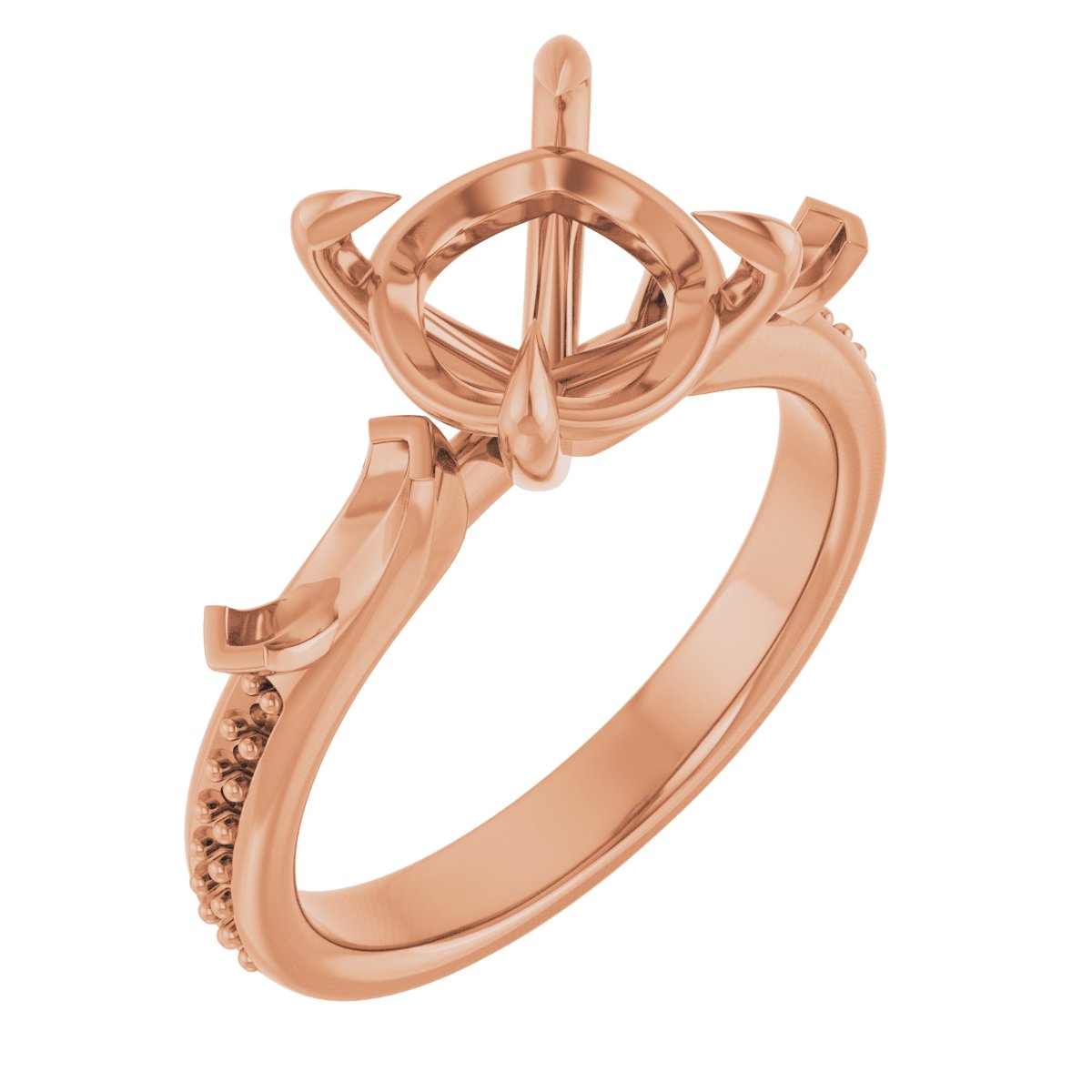 Claw-Prong Three-Stone Engagement Ring