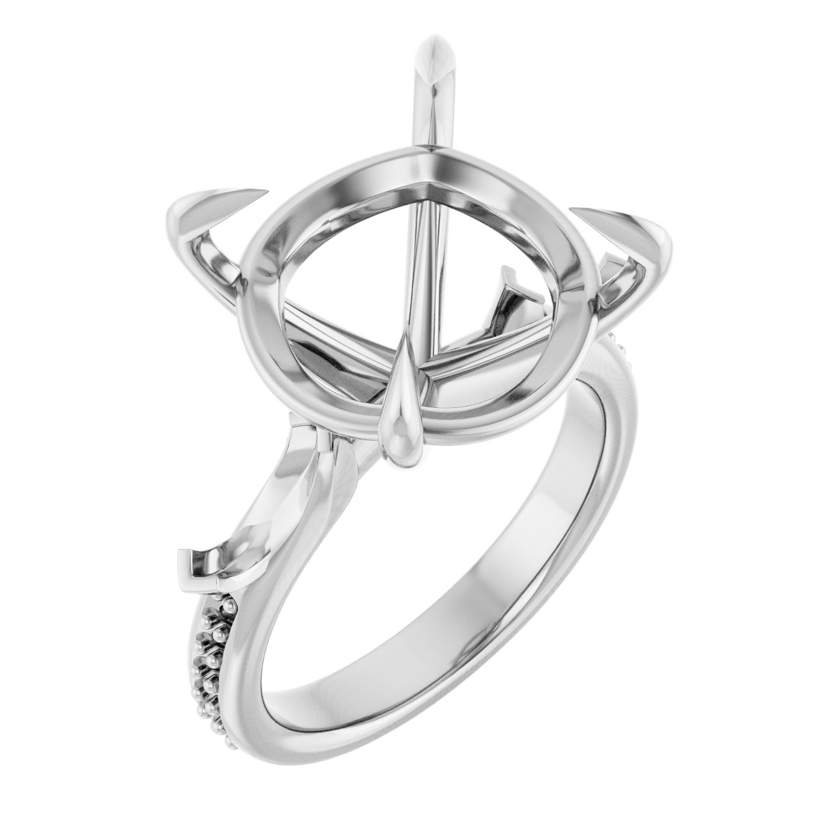 Claw-Prong Three-Stone Engagement Ring
