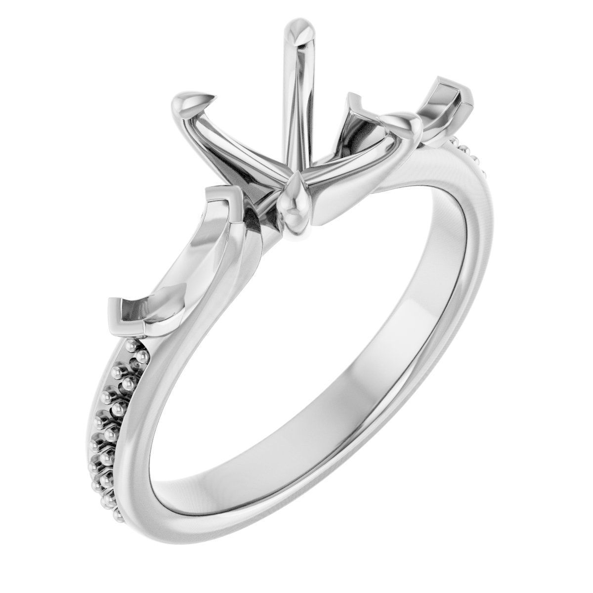 Claw-Prong Three-Stone Engagement Ring