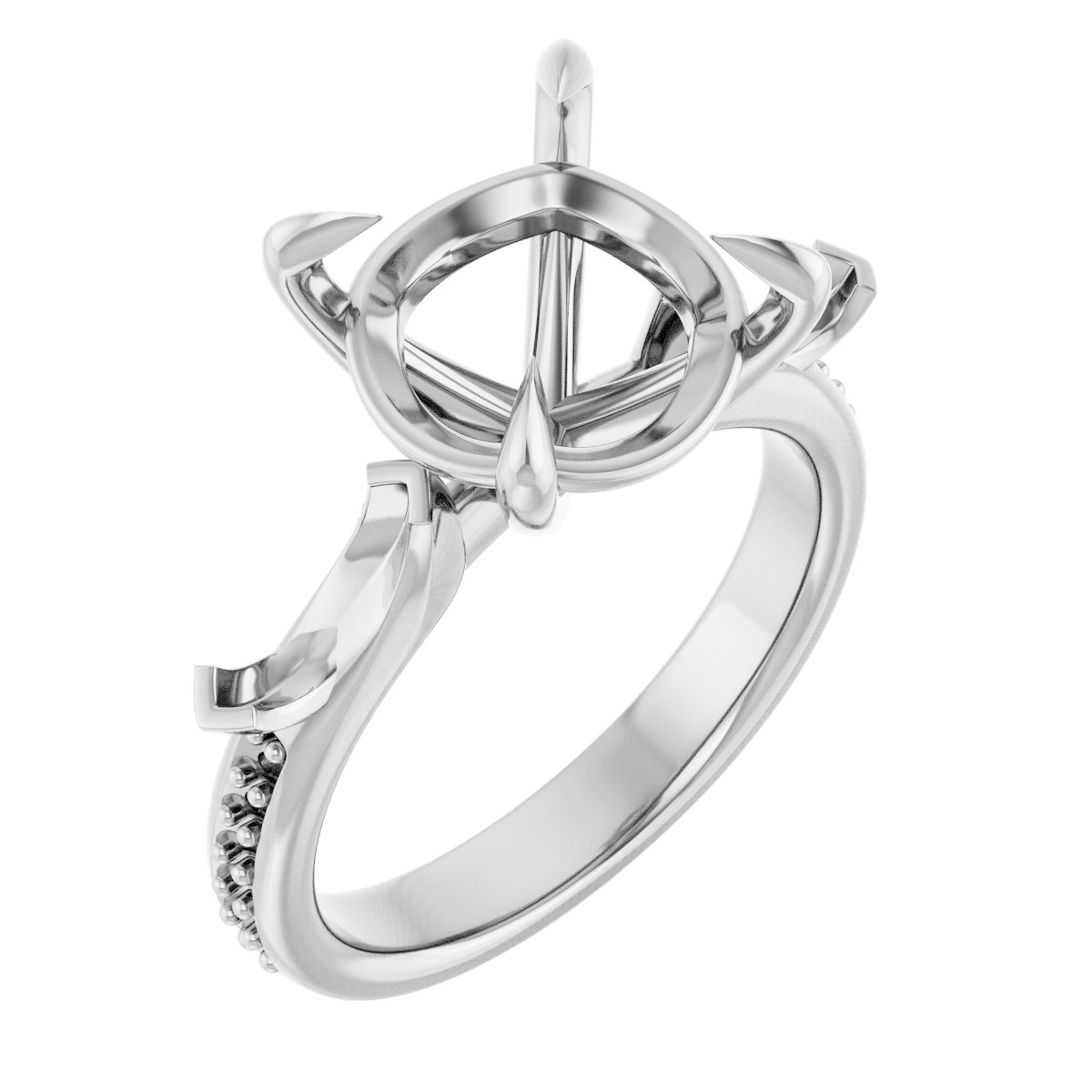Claw-Prong Three-Stone Engagement Ring