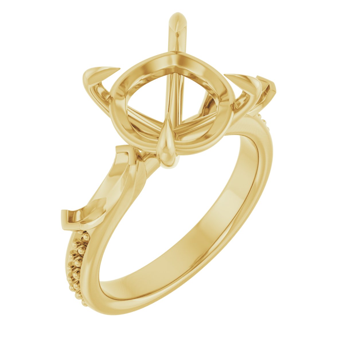 Claw-Prong Three-Stone Engagement Ring