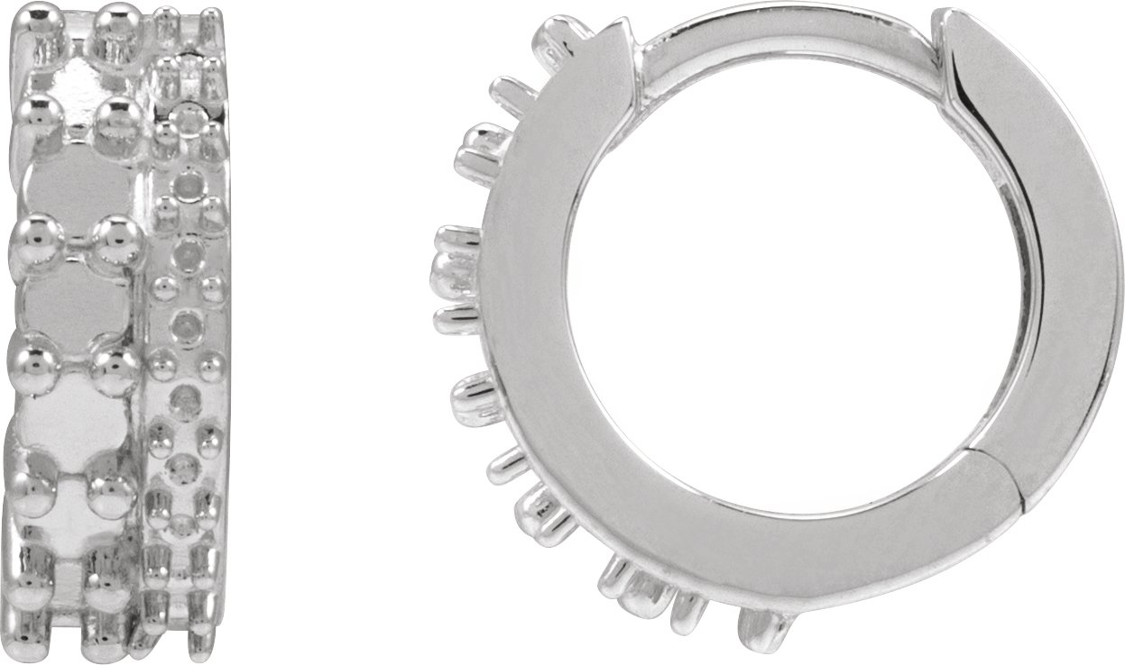 Accented Cabochon Hoop Earrings