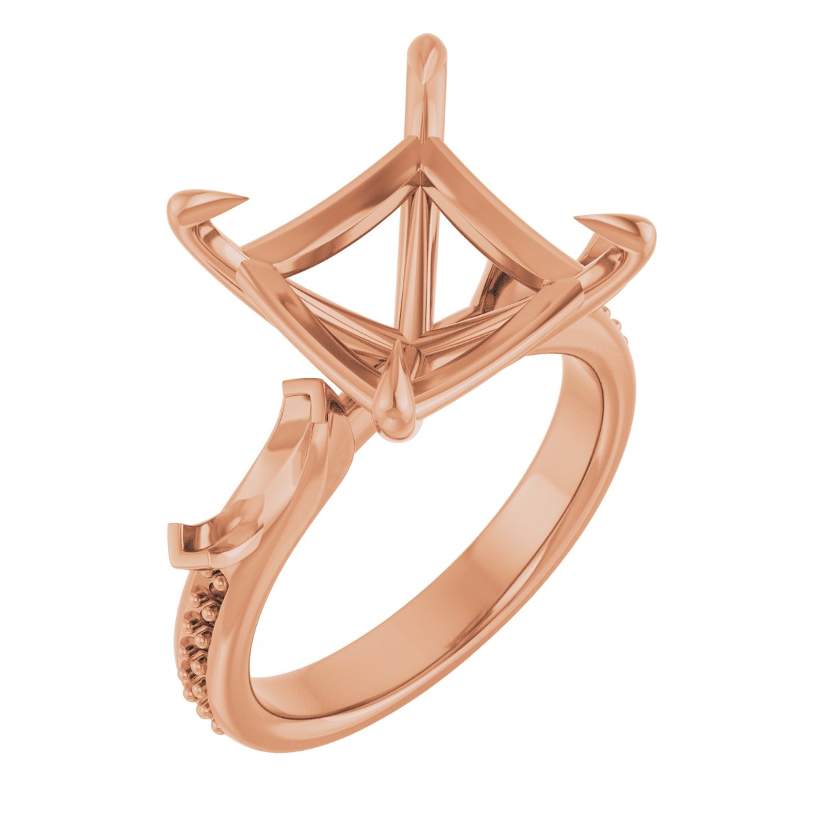 Claw-Prong Three-Stone Engagement Ring