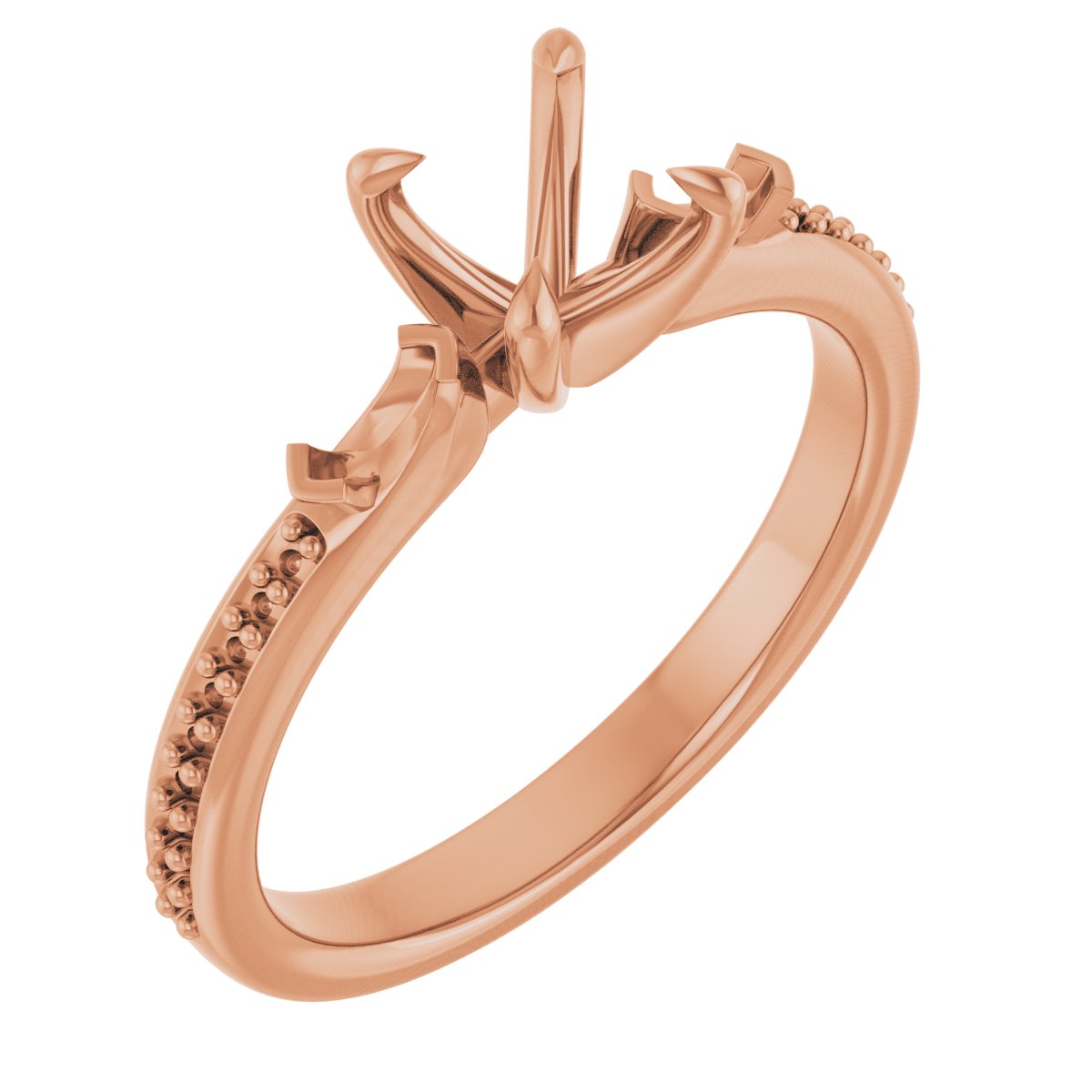 Claw-Prong Three-Stone Engagement Ring