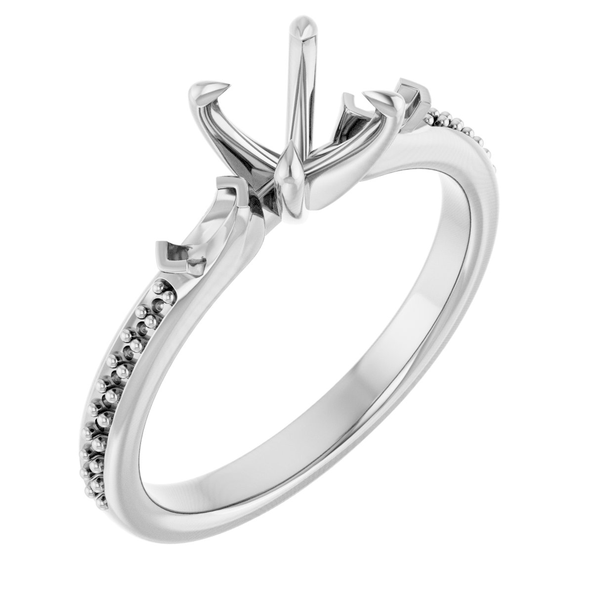 Claw-Prong Three-Stone Engagement Ring