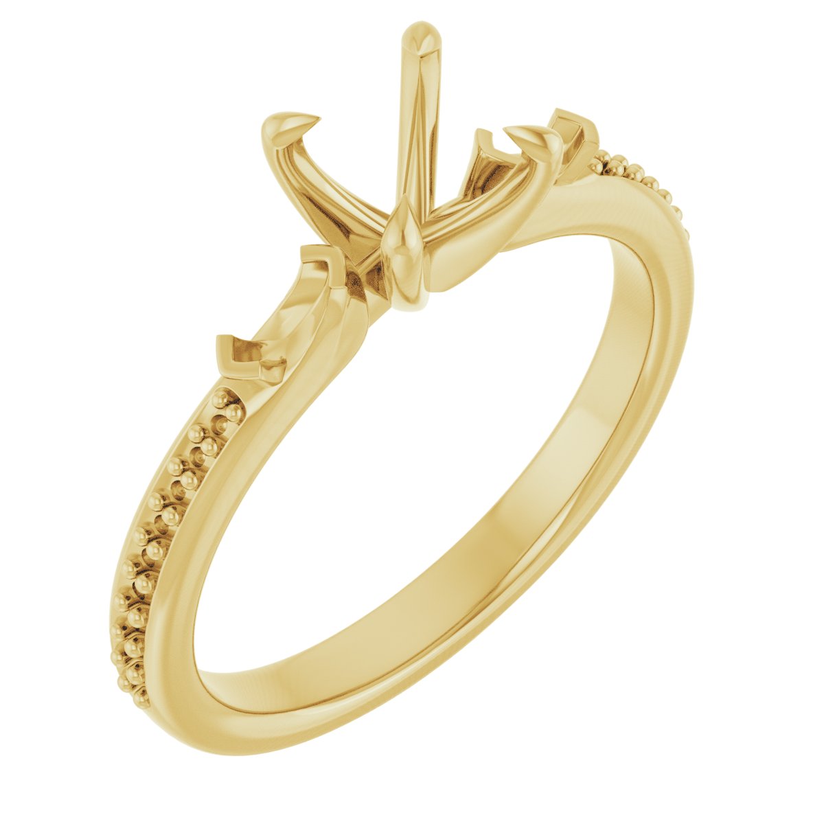 Claw-Prong Three-Stone Engagement Ring