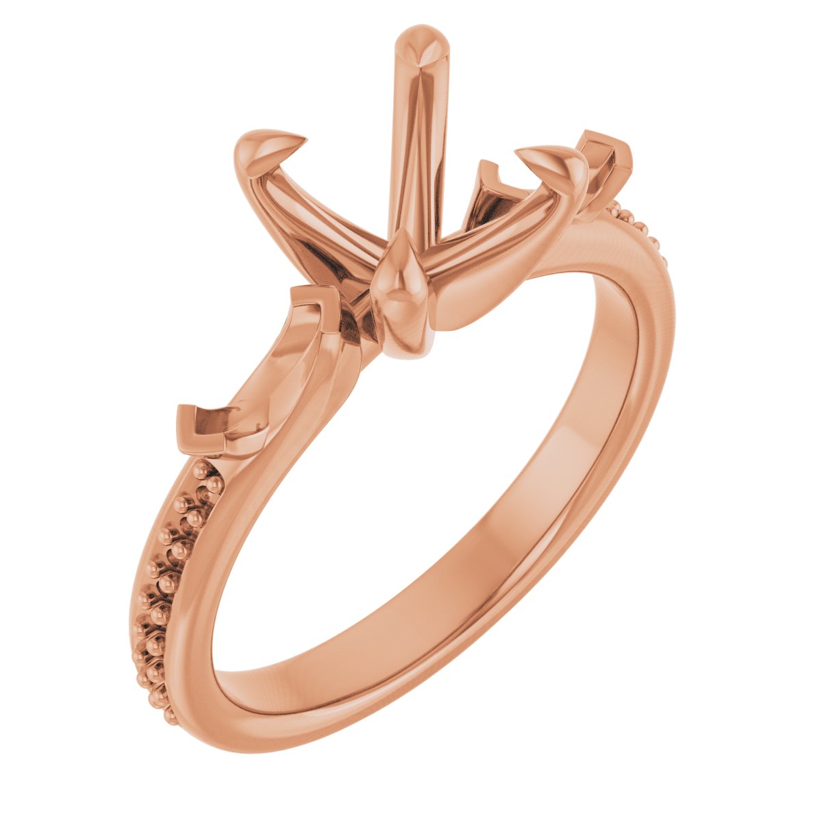 Claw-Prong Three-Stone Engagement Ring