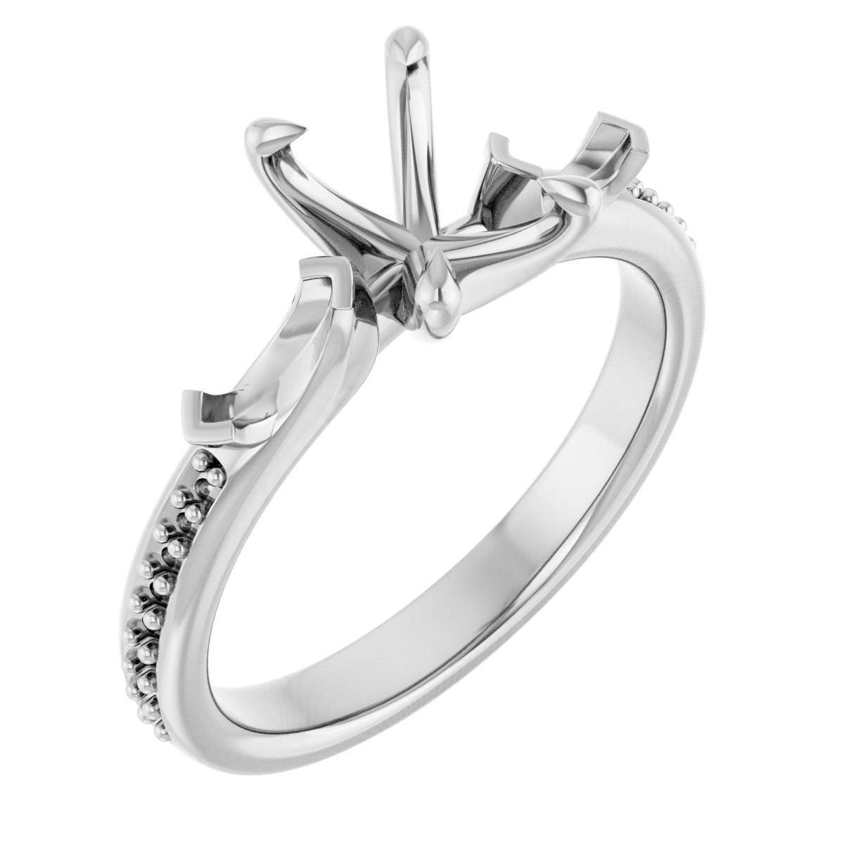 Claw-Prong Three-Stone Engagement Ring