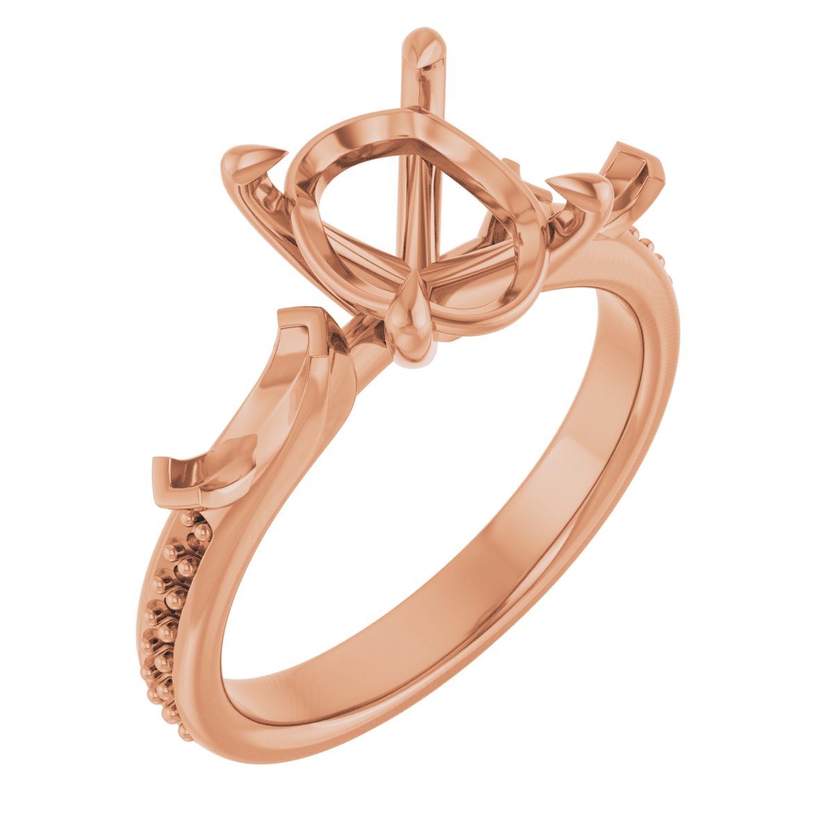 Claw-Prong Three-Stone Engagement Ring