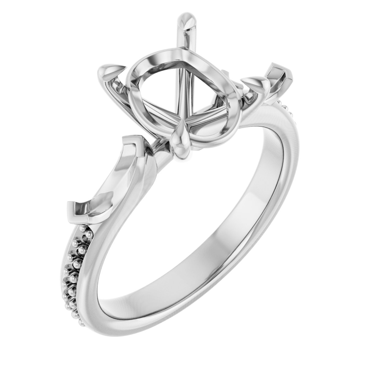Claw-Prong Three-Stone Engagement Ring