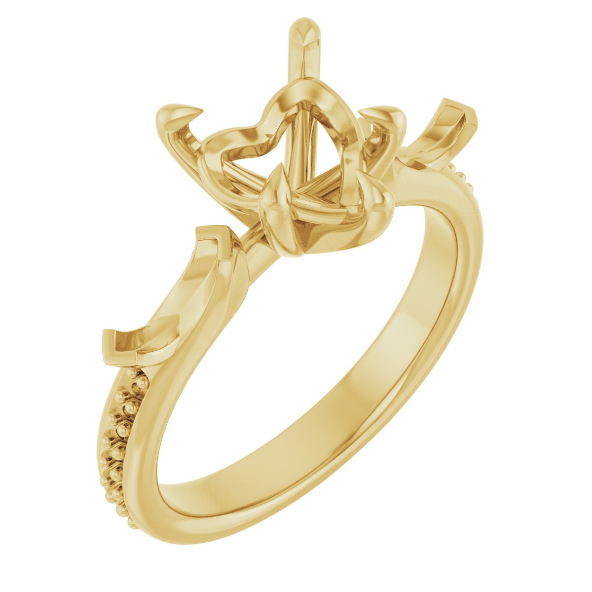 Claw-Prong Three-Stone Engagement Ring
