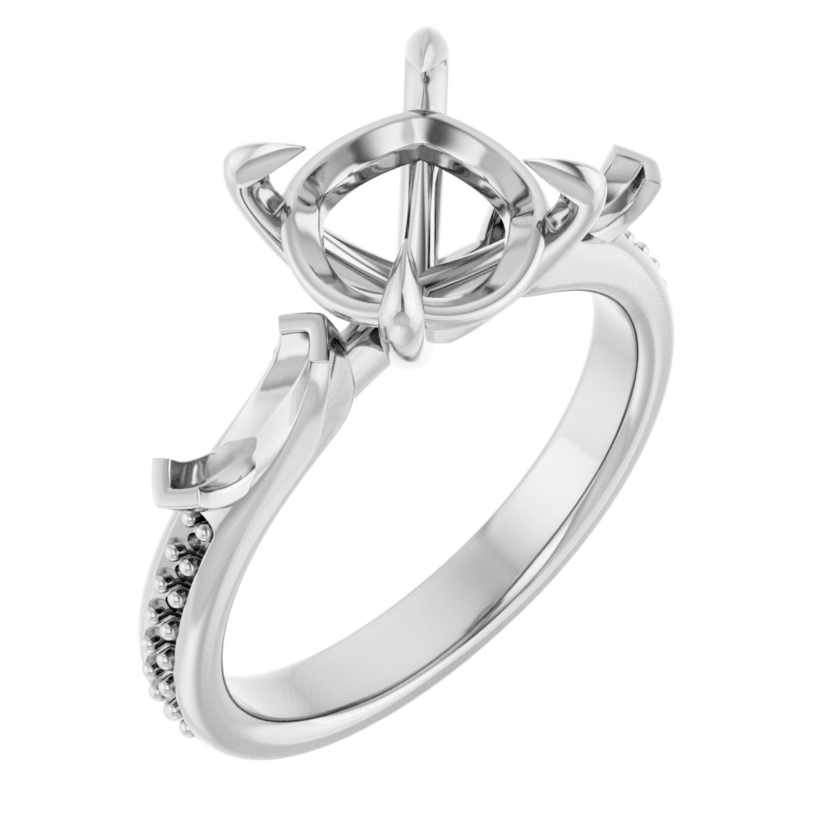 Claw-Prong Three-Stone Engagement Ring