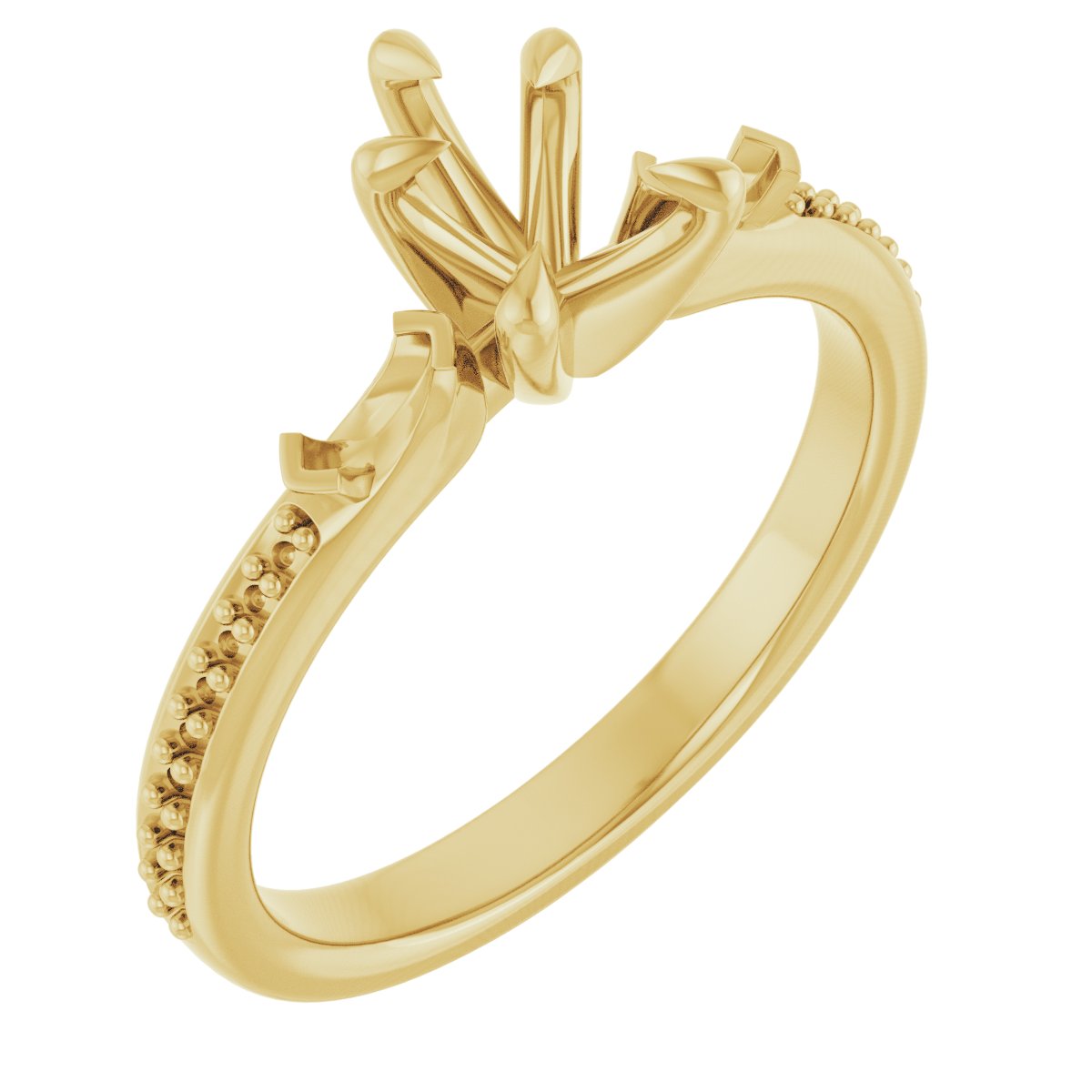Claw-Prong Three-Stone Engagement Ring