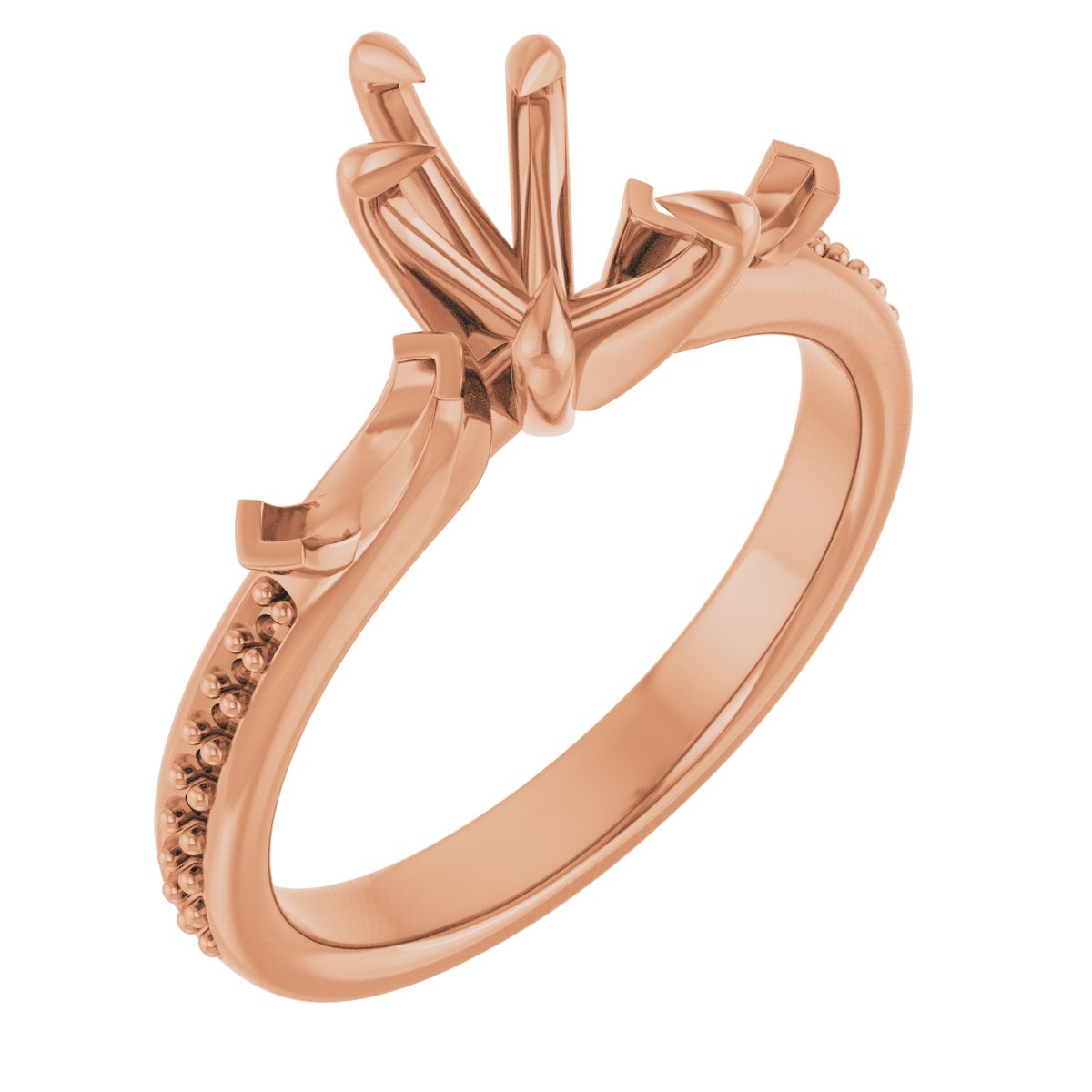 Claw-Prong Three-Stone Engagement Ring