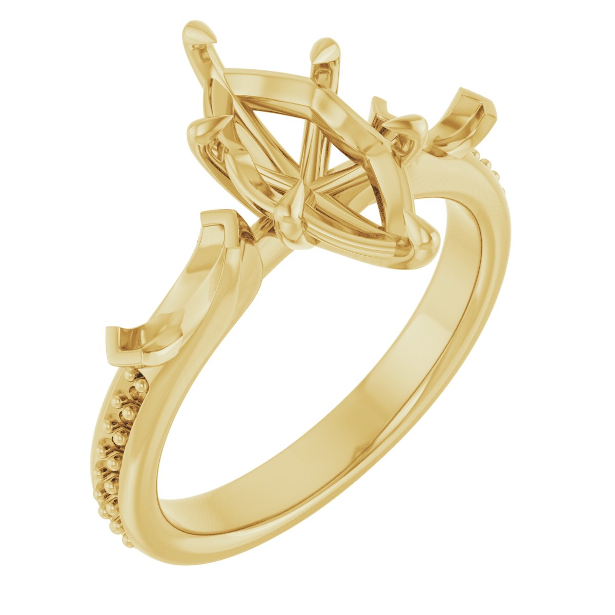 Claw-Prong Three-Stone Engagement Ring