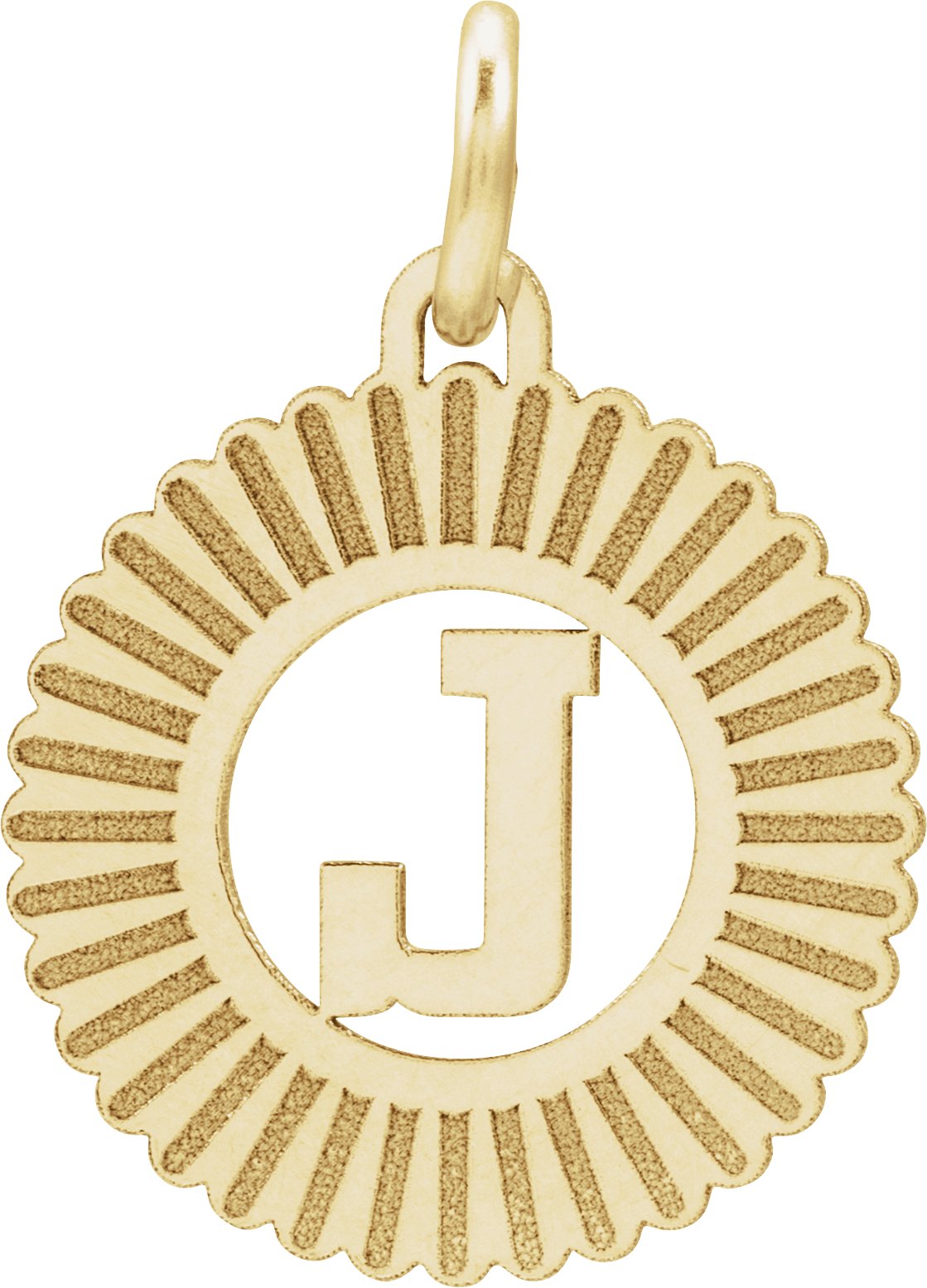 14K Yellow Initial J Pendant