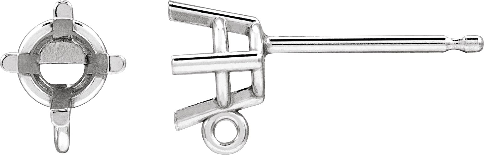 Round 4-Prong Earring Top