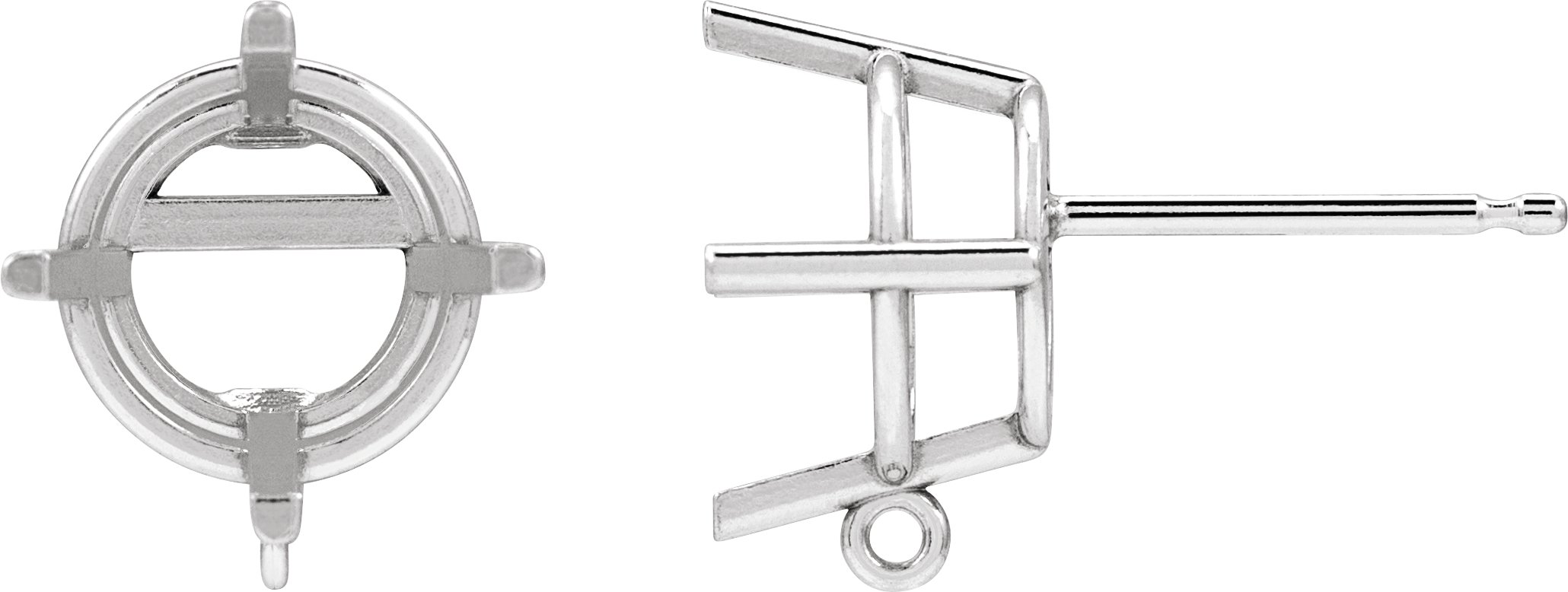 Round 4-Prong Earring Top