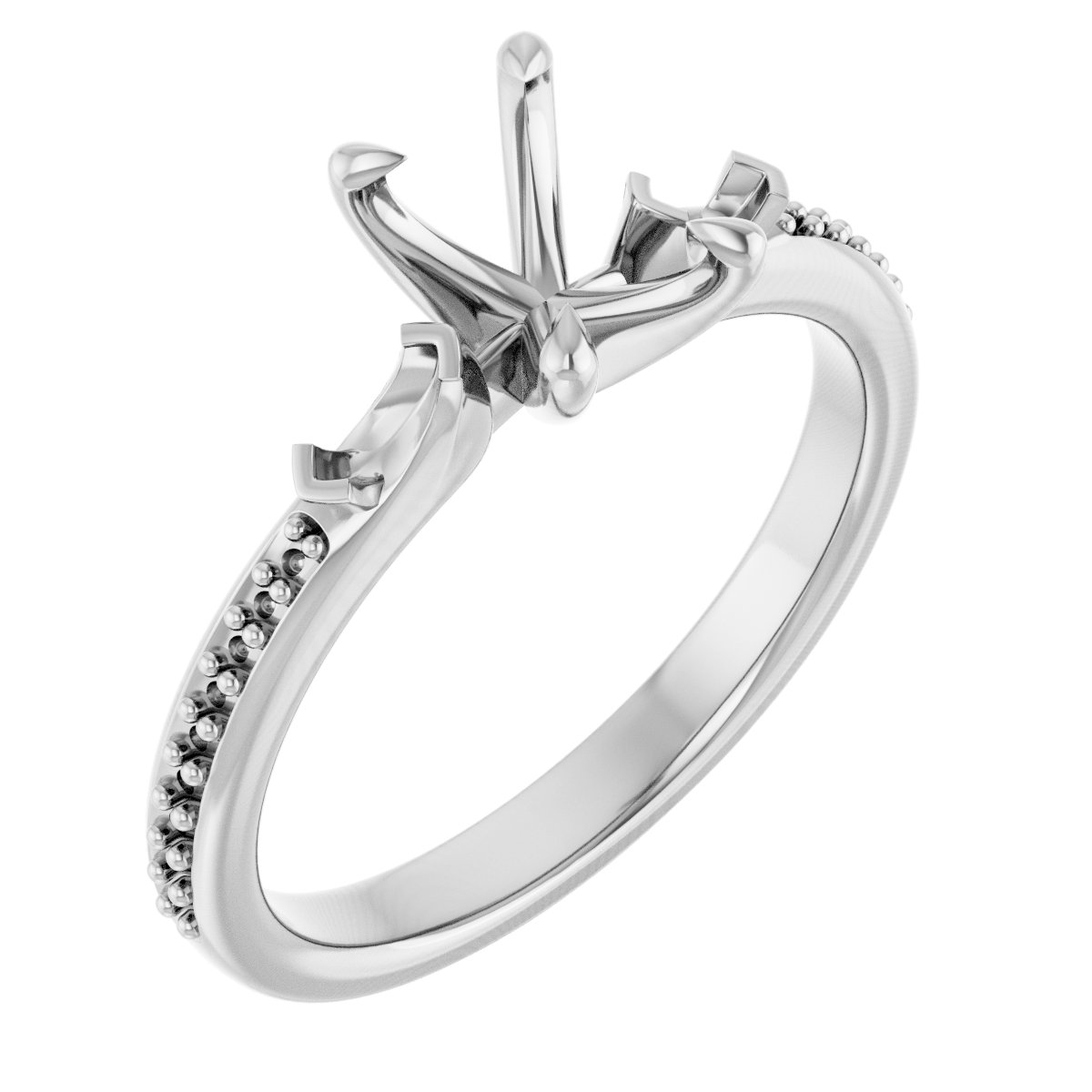 Claw-Prong Three-Stone Engagement Ring