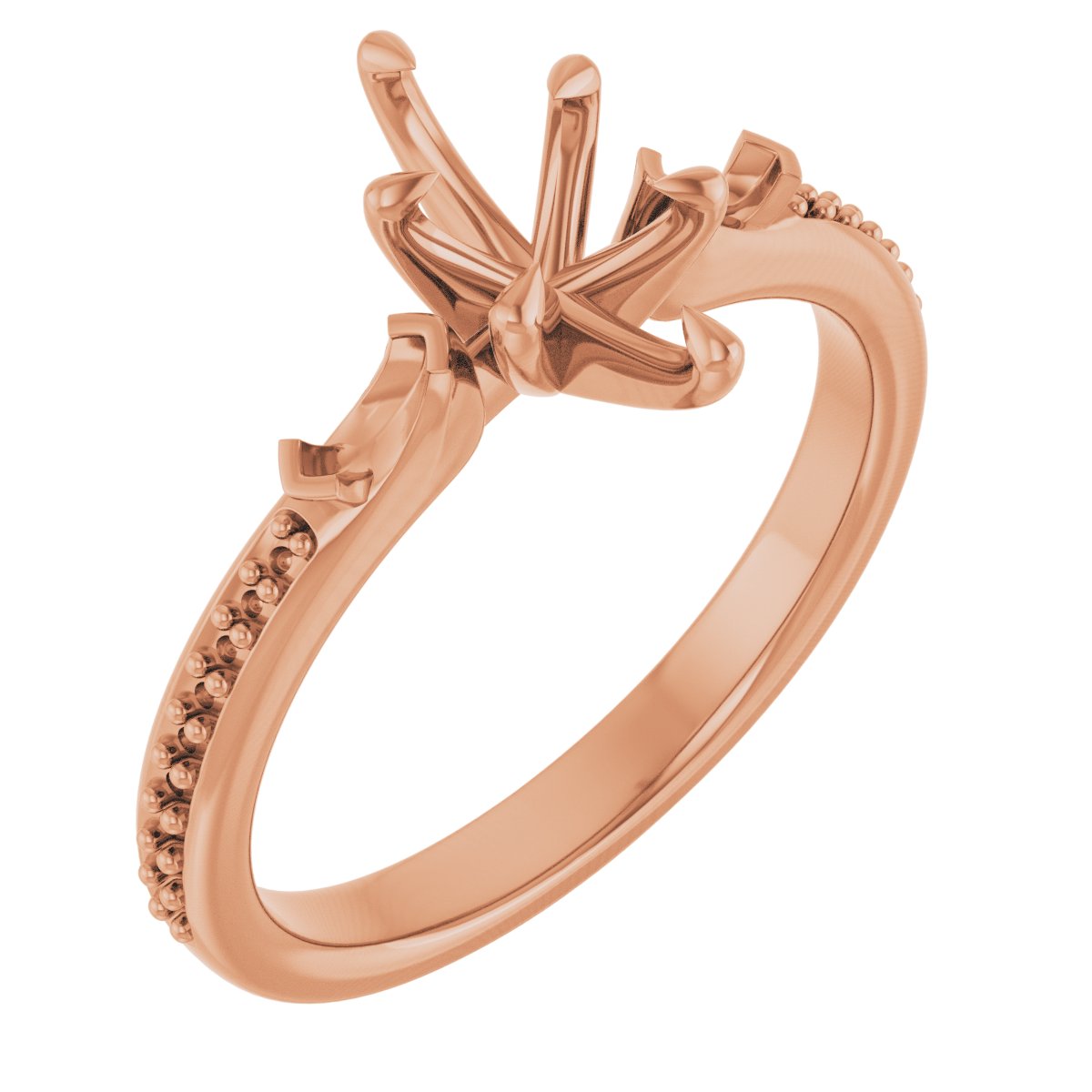 Claw-Prong Three-Stone Engagement Ring