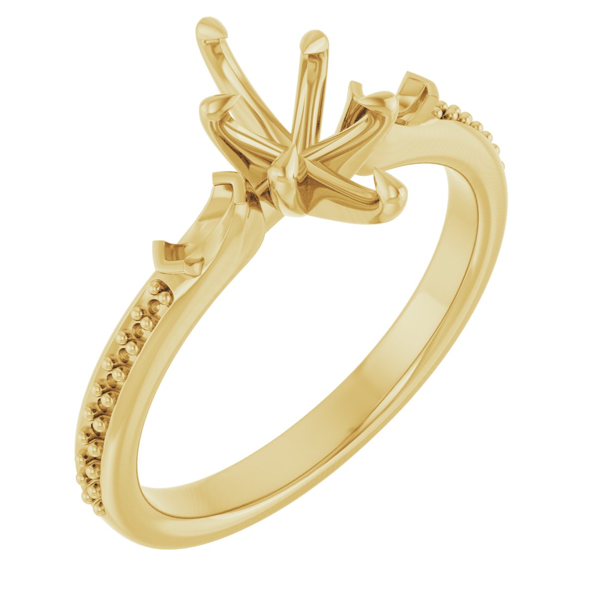 Claw-Prong Three-Stone Engagement Ring