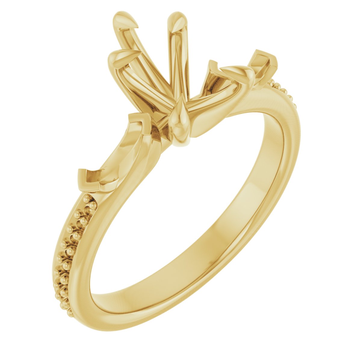 Claw-Prong Three-Stone Engagement Ring