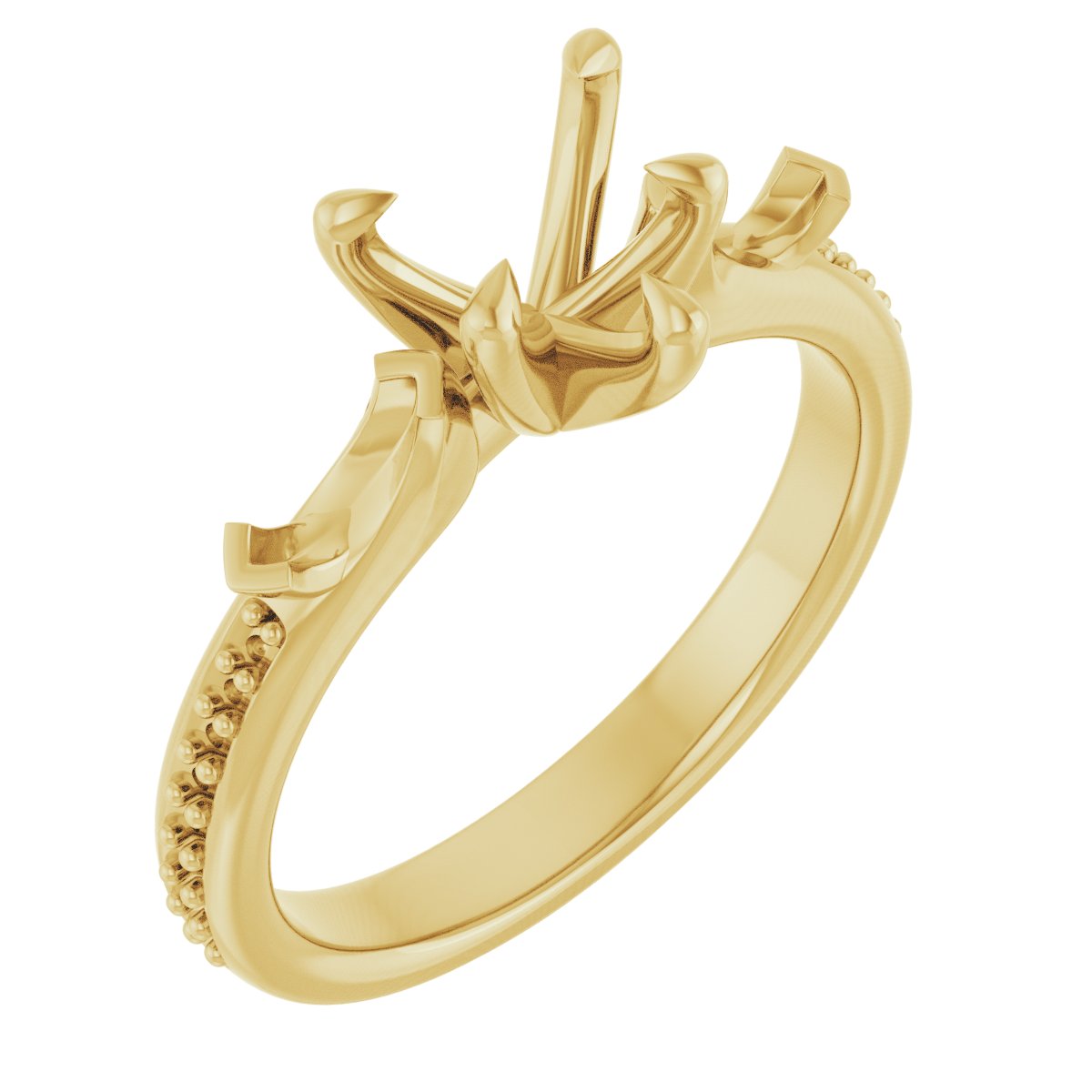 Claw-Prong Three-Stone Engagement Ring